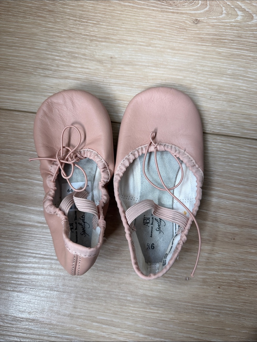 Girls' Pink Ballet Slippers with Elastic Topline